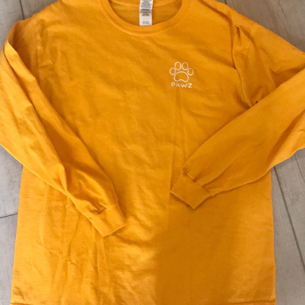 Paws long sleeve orange tee